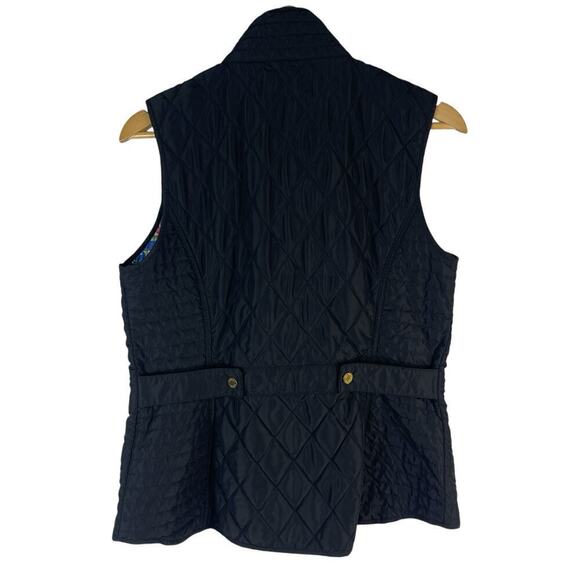 Lilly Pulitzer Quilted Black Getaway Vest Hot Spot Print Lining Women's Medium - Picture 4 of 13